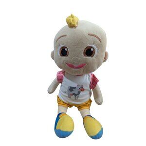 Cocomelon JJ Plush Doll 16" Stuffed Toy With Cow Shirt & Yellow Shorts